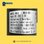 MULIN ML8-382 linear actuator label showing 28V DC input 1.5A duty cycle and safety specs recliner lift chair motor detail close up Number2project