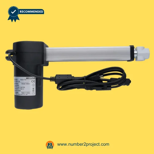 MULIN ML9-173 linear actuator motor for recliner and lift chair with power cable and aluminum shaft motion furniture actuator close up Number2project