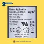 QDSJ-01-007-03 linear actuator label showing 170mm stroke 4000N load 29V DC specifications recliner motor sticker close up Number2project