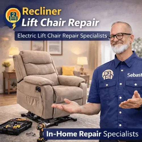recliner lift chair repair technician Sebastian with electric lift recliner chair in home repair service